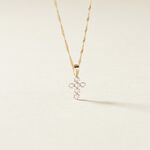 Pendentif Canice Croix Or Jaune Oxyde De Zirconium - Pendentifs Communion Famille | Histoire d&rsquo;Or