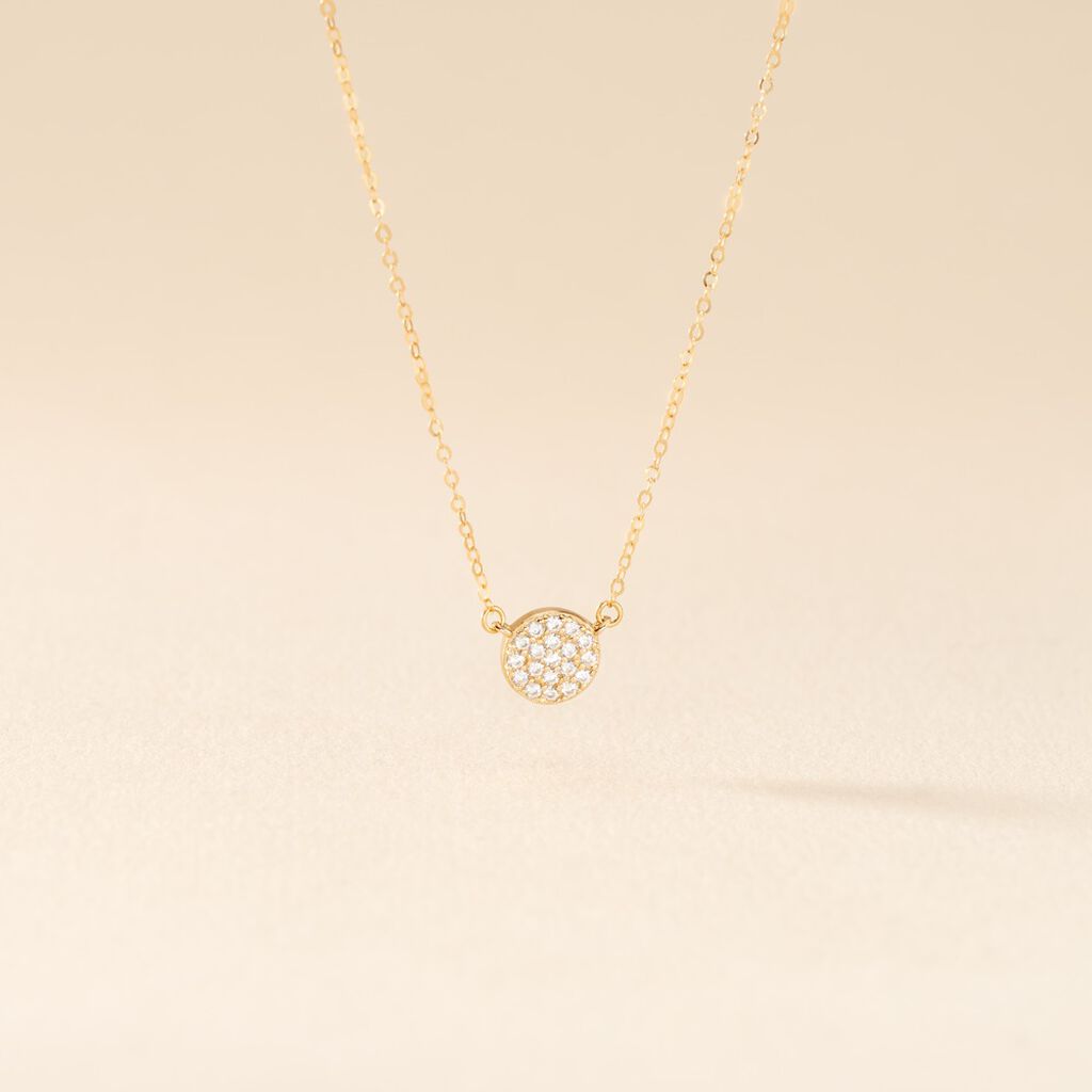 Collier Or Jaune Burak Oxyde De Zirconium - Colliers Femme | Histoire d&rsquo;Or