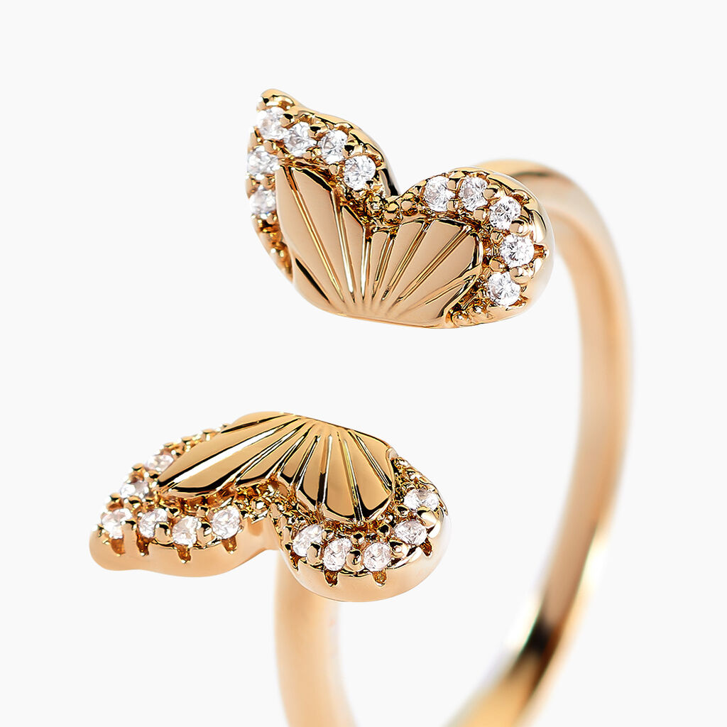 Bague Dixie Plaqu&eacute; Or Dor&eacute; Oxyde De Zirconium - Bagues avec pierre Femme | Histoire d&rsquo;Or