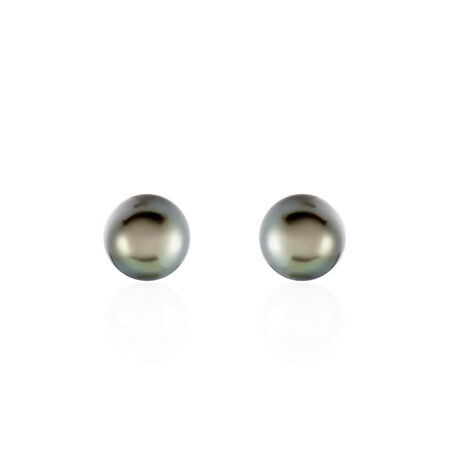Boucles D'oreilles Puces Alper Or Jaune Perle De Culture De Tahiti - Clous d'oreilles Femme | Histoire d’Or