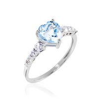 Bague Fany Or Blanc Topaze Et Oxyde De Zirconium
