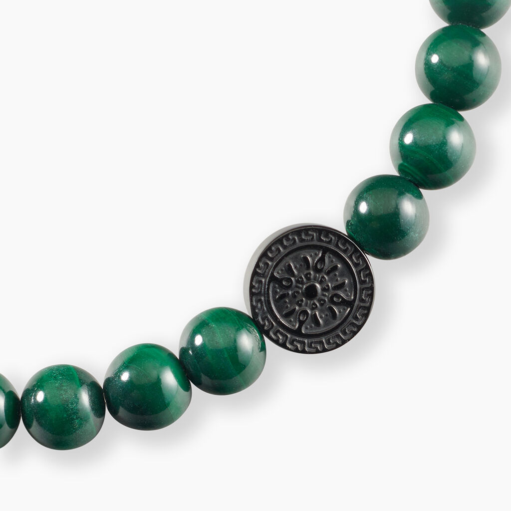 Bracelet Jourdan Acier Noir Malachite - Bracelets Homme | Histoire d&rsquo;Or