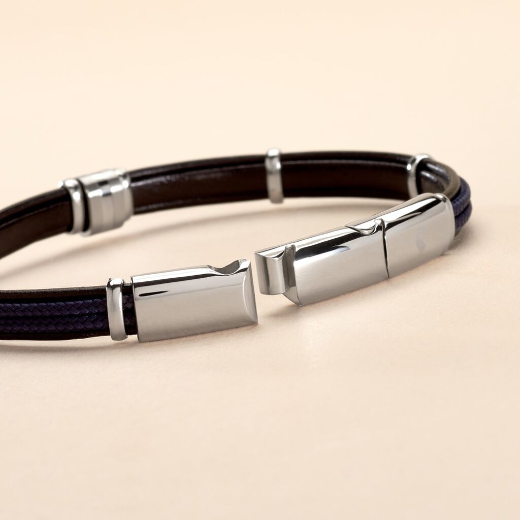 Bracelet Jourdan Cuir Noir - Bracelets Homme | Histoire d’Or
