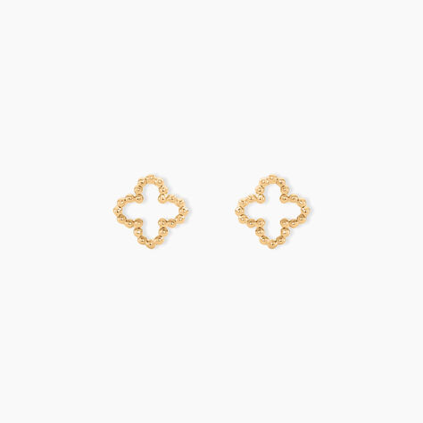 Boucles D'oreilles Puces Klotild Or Jaune - Boucles d'Oreilles Trèfle Femme | Histoire d’Or