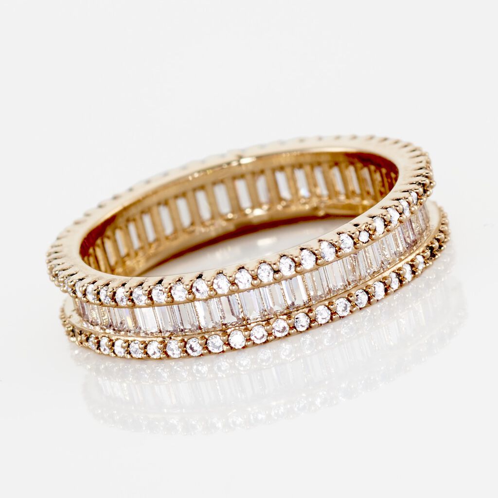 Bague Plaqu&eacute; Or Gallez Oxydes De Zirconium - Bagues avec pierre Femme | Histoire d&rsquo;Or