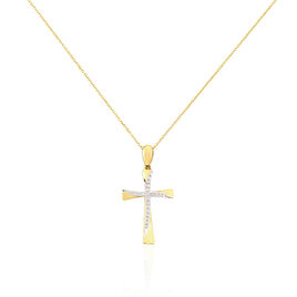 Collier Canice Croix Or Jaune Diamant - Colliers Croix Femme | Histoire d’Or