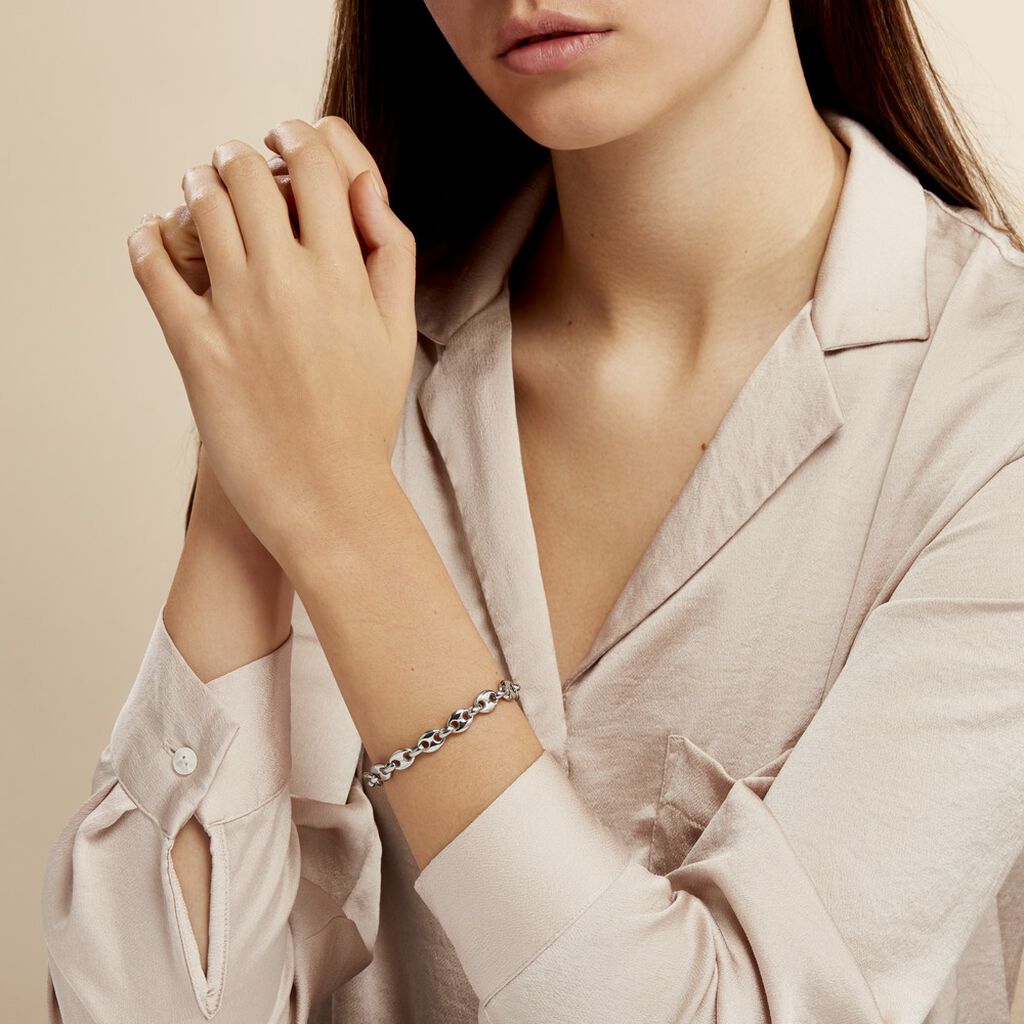 Bracelet Cadia Acier Blanc - Bracelets chaîne Homme | Histoire d’Or