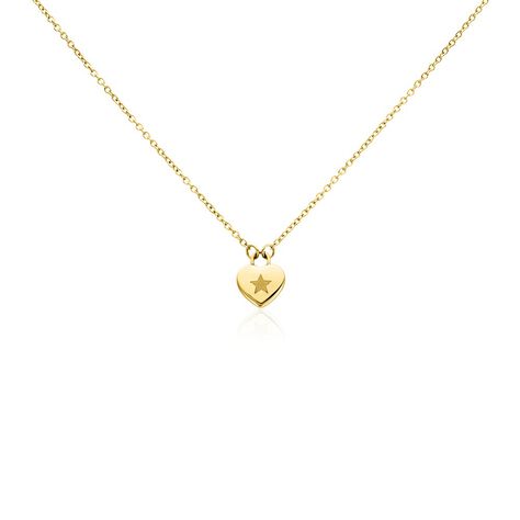 Collier Earline Acier Doré - Colliers Coeur Femme | Histoire d’Or