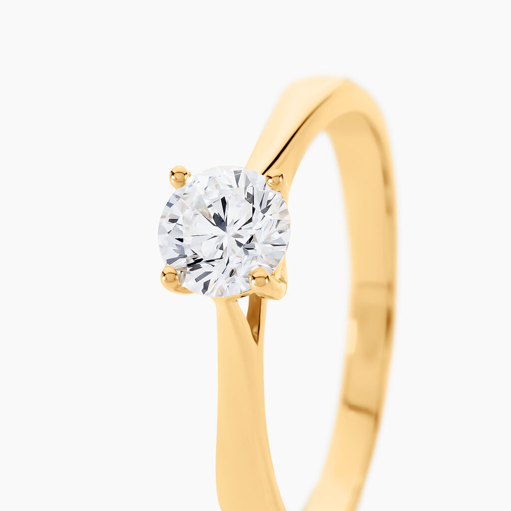 Bague Solitaire Fiona Or Jaune Diamant Synthetique - Bagues solitaires Femme | Histoire d’Or