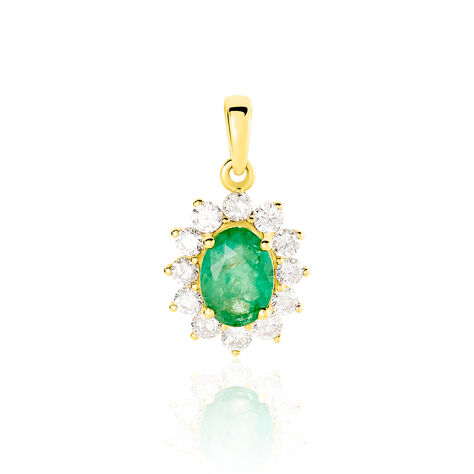 Pendentif Or Jaune Emeraude Diamants - Pendentifs Femme | Histoire d’Or
