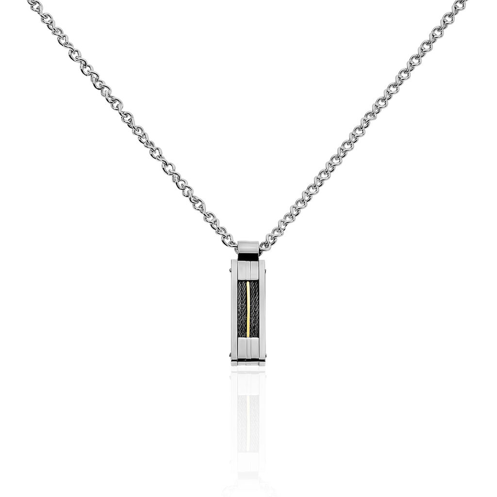 Collier Charlie-rose Acier Blanc - Colliers Homme | Histoire d&rsquo;Or