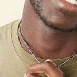 Collier Raph Maille Palmier Acier Gris - Colliers fantaisie Homme | Histoire d&rsquo;Or