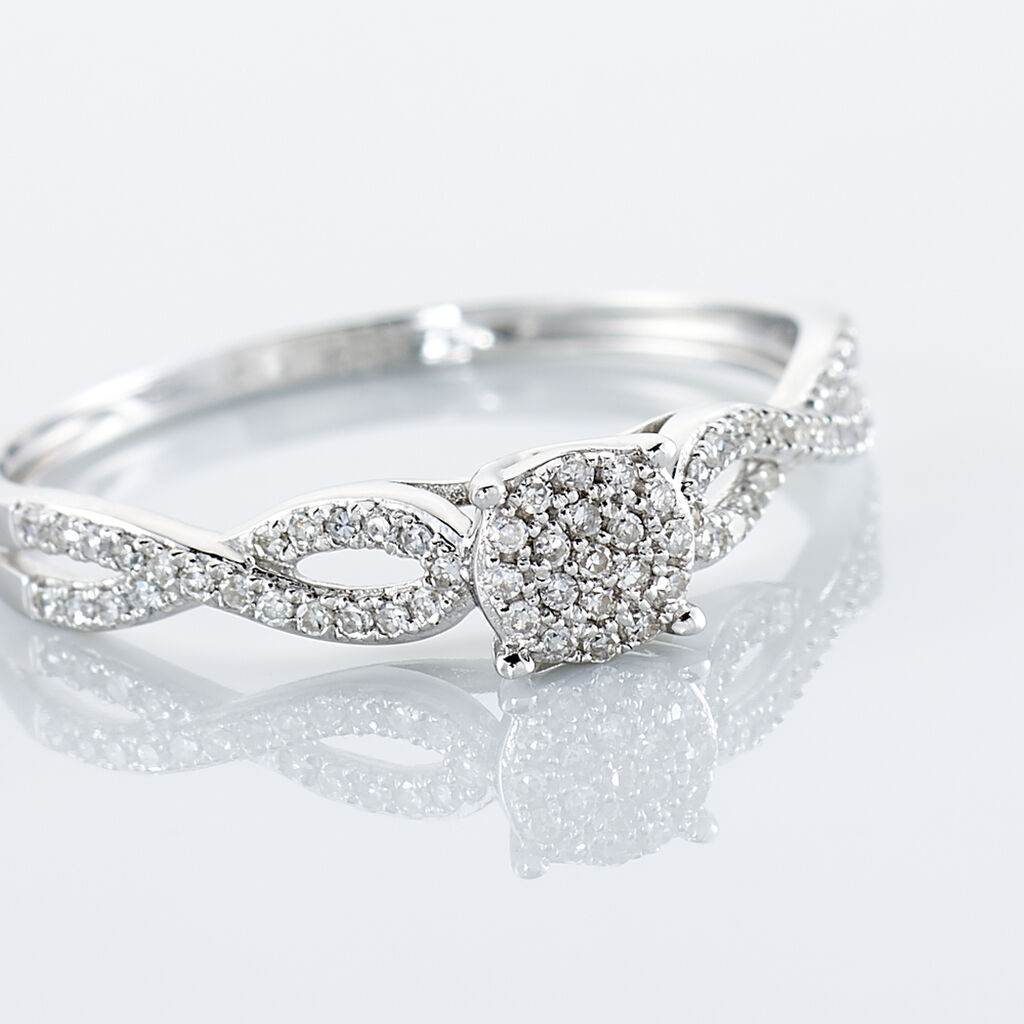 Bague Roseline Or Blanc Diamant - Bagues solitaires Femme | Histoire d’Or