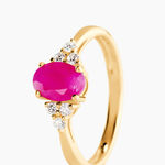 Bague Lea Or Jaune Rubis Et Diamant - Bagues solitaires Femme | Histoire d&rsquo;Or