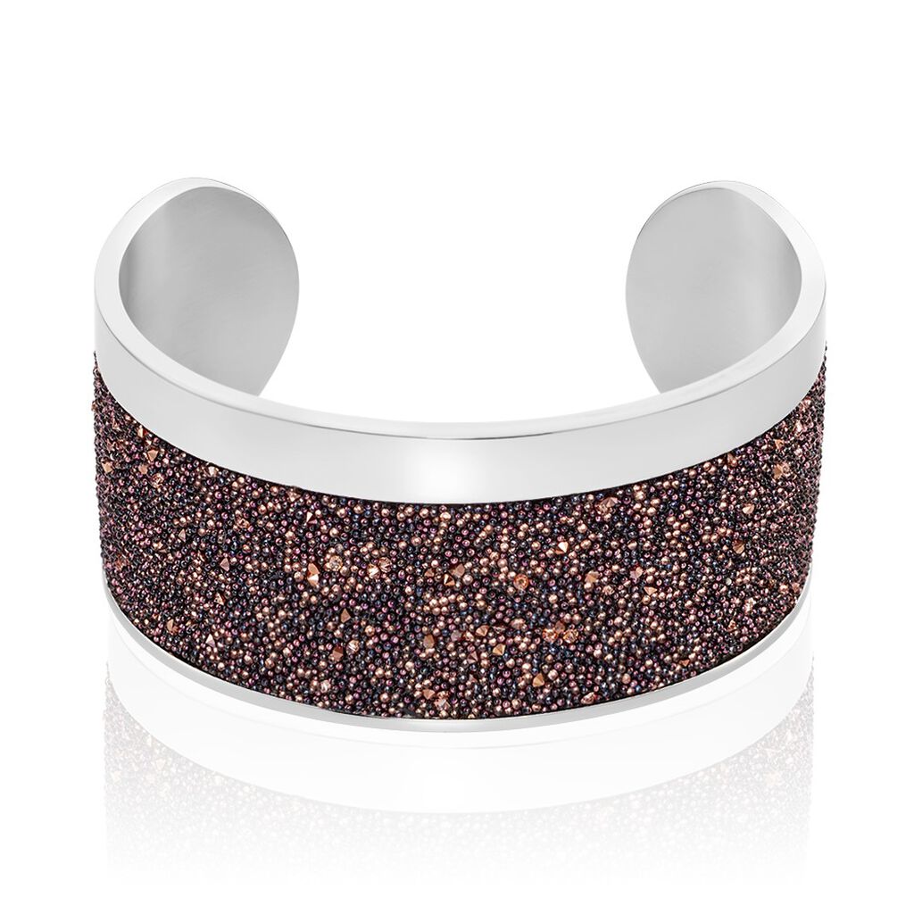 Bracelet Manchette Ouvert Acier Blanc Carron - Bracelets manchettes Femme | Histoire d&rsquo;Or