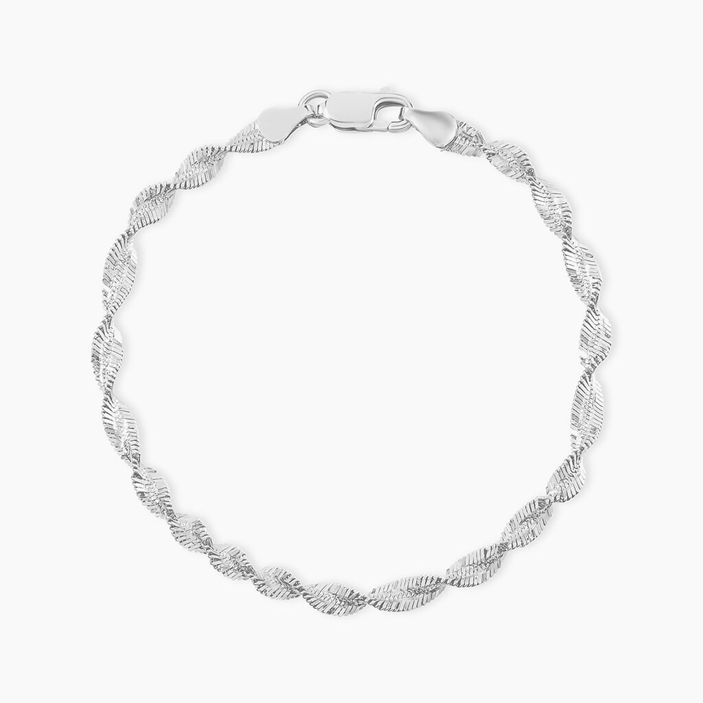 Bracelet Ciana Torsade Diamante Argent Blanc - Bracelets chaîne Femme | Histoire d’Or