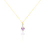 Collier Clothilde Or Jaune Amethyste Et Oxyde De Zirconium
