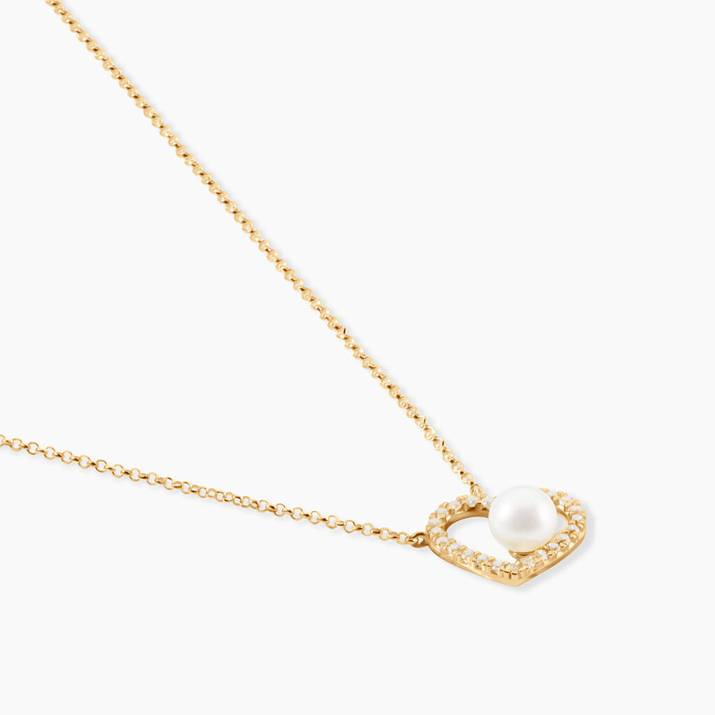 Collier Or Jaune Cagiris Oxydes Et Perle De Culture - F&ecirc;te des m&egrave;res Femme | Histoire d&rsquo;Or