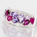 Bague Multicolore Or Blanc Amethyste Et Saphir Et Rhodolite - Bagues avec pierre Femme | Histoire d’Or