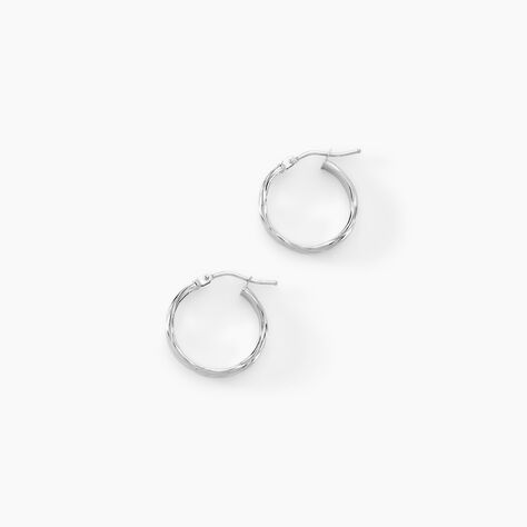 Créoles Ananas Or Blanc - Boucles d'oreilles créoles Femme | Histoire d’Or