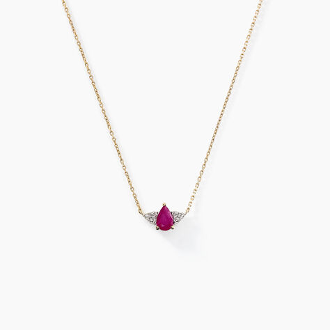 Collier Glykeria Or Jaune Rubis Diamant - Colliers Femme | Histoire d&rsquo;Or