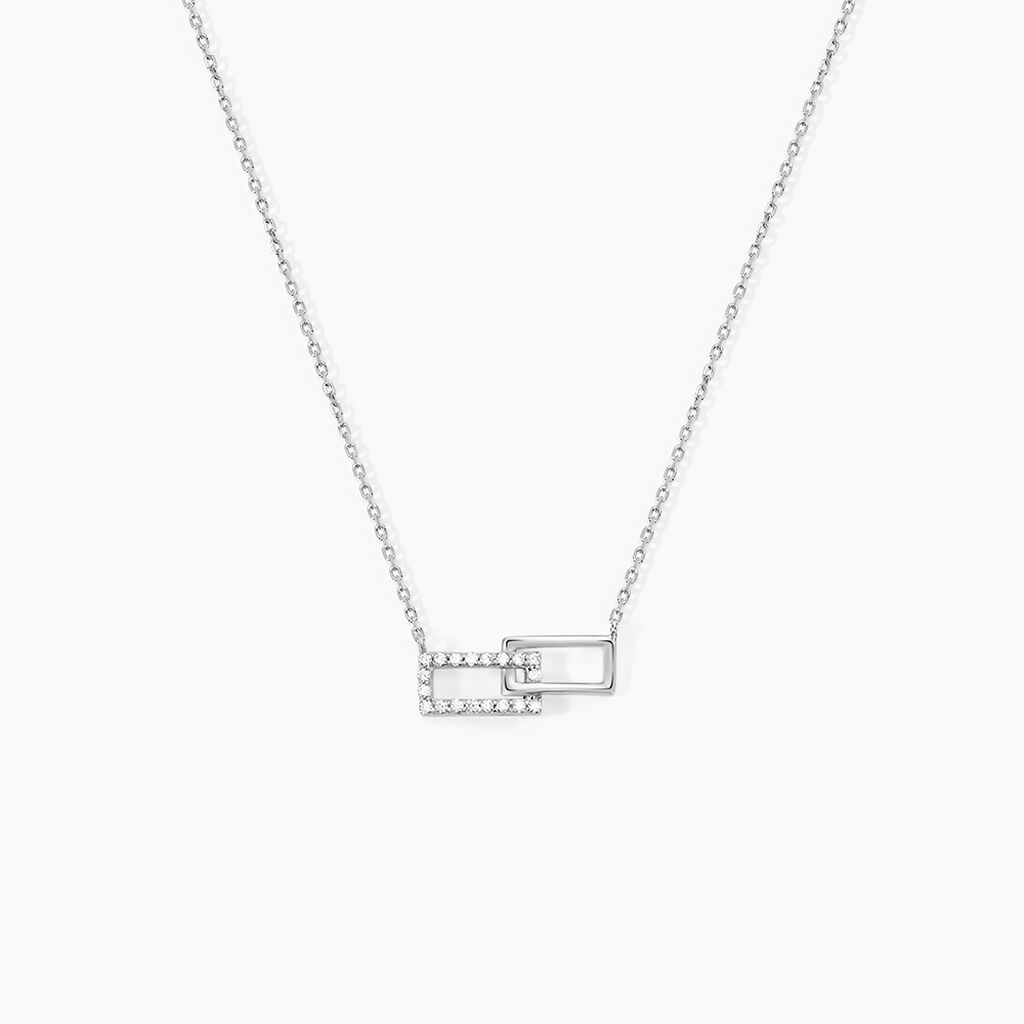 Collier Lysis Argent Blanc Oxyde De Zirconium - Colliers fantaisie Femme | Histoire d&rsquo;Or