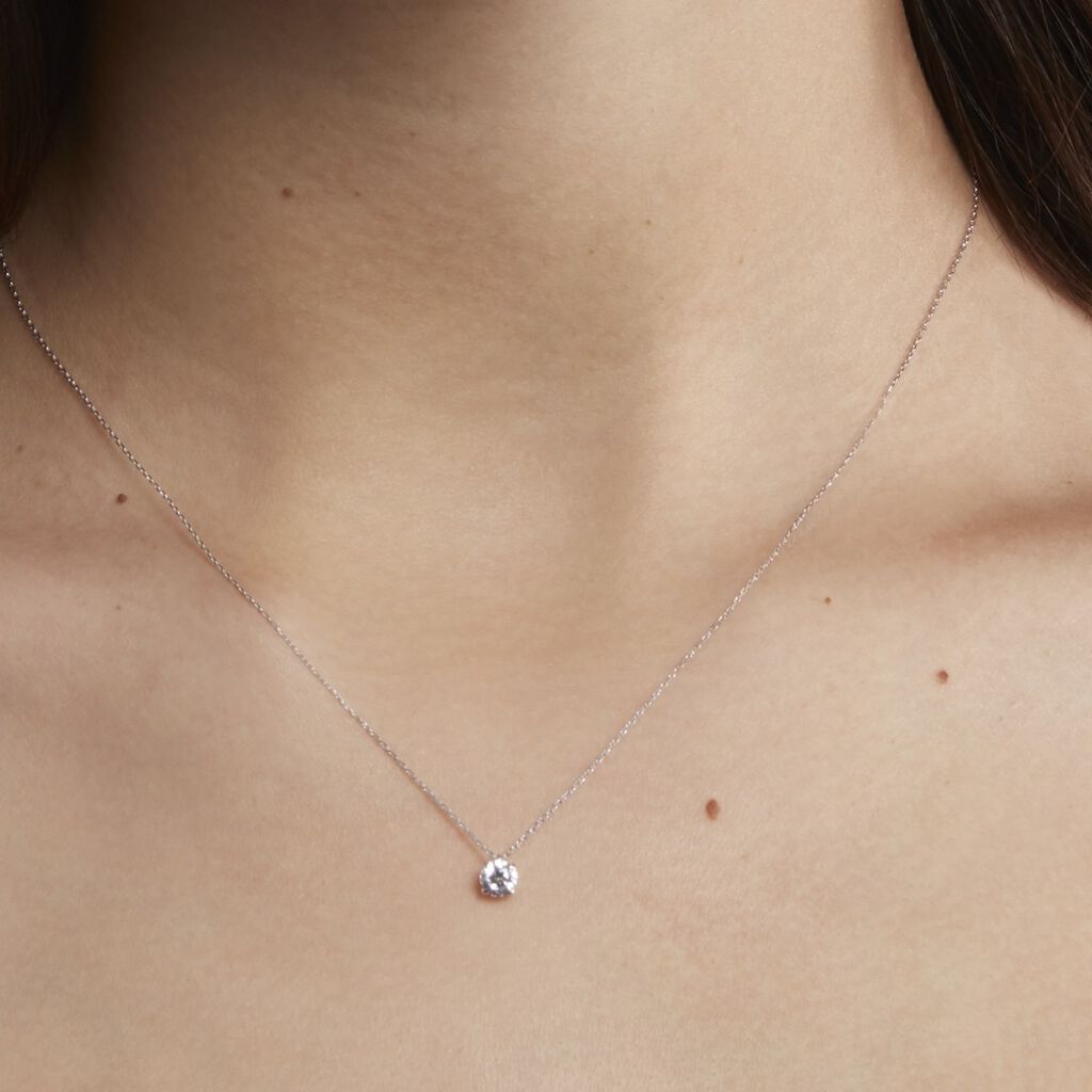 Collier Nazha Or Blanc Oxyde De Zirconium - Colliers Femme | Histoire d’Or