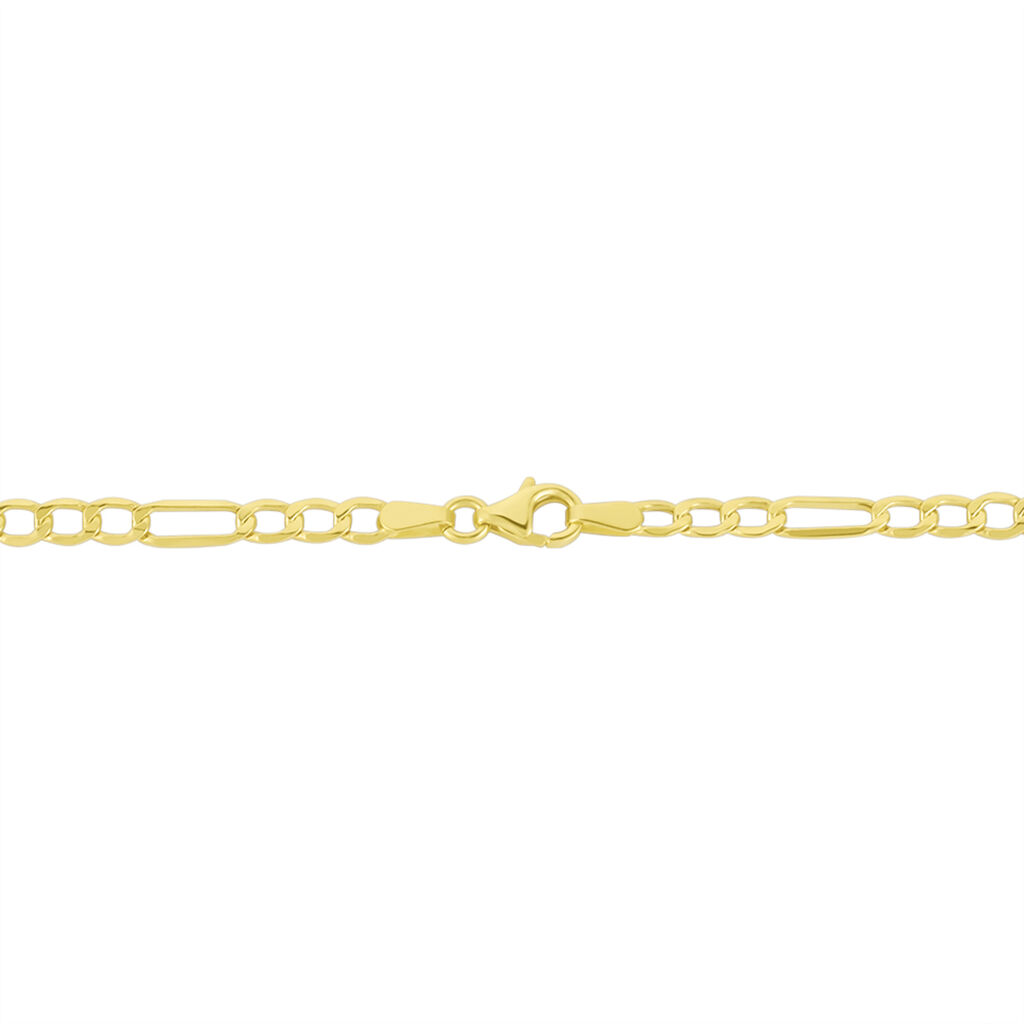 Collier Or Jaune Maille Altern&eacute;e 1/3 - Chaines Femme | Histoire d&rsquo;Or