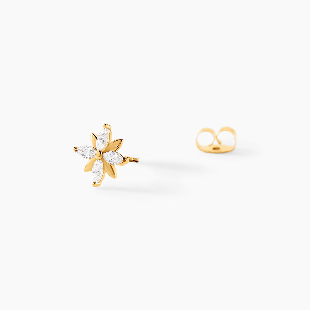 Boucles D'oreilles Puces Geza Or Jaune Oxyde De Zirconium - Clous d'oreilles Femme | Histoire d’Or