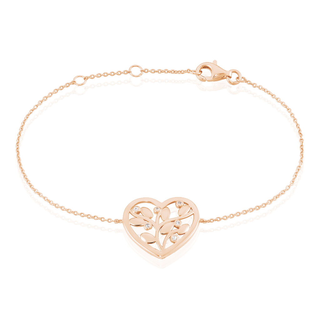 Bracelet Douglas Argent Rose Oxyde De Zirconium - Bracelets Coeur Femme | Histoire d’Or