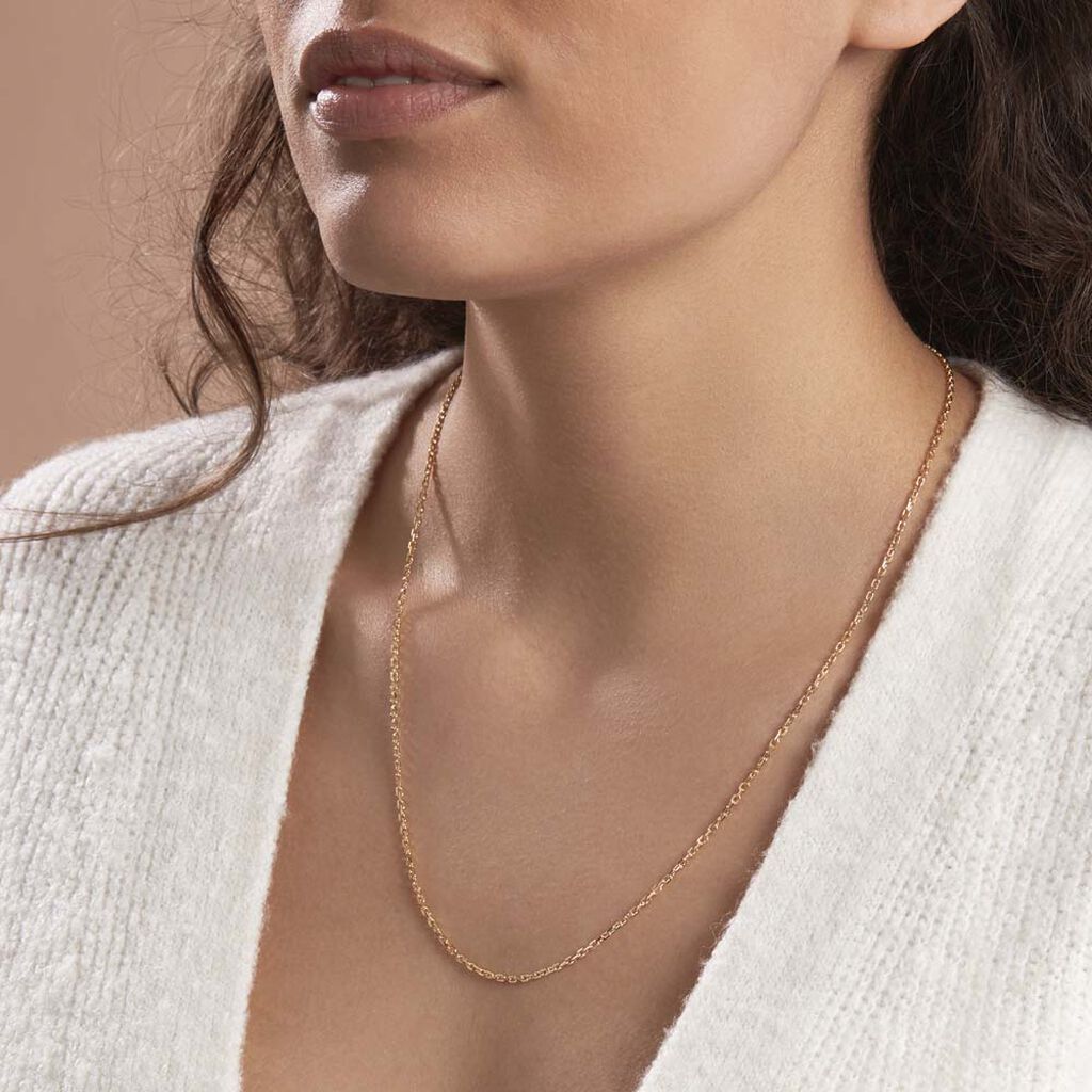 Chaîne Keyssie Maille Forçat Diamantée Or Jaune - Chaines Unisex | Histoire d’Or