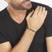 Bracelet Acier Huguesa Agate Noir Pierres Bleues - Bracelets fantaisie Homme | Histoire d’Or