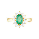 Bague Vladimir Or Jaune Emeraude Diamants - Bagues solitaires Femme | Histoire d&rsquo;Or