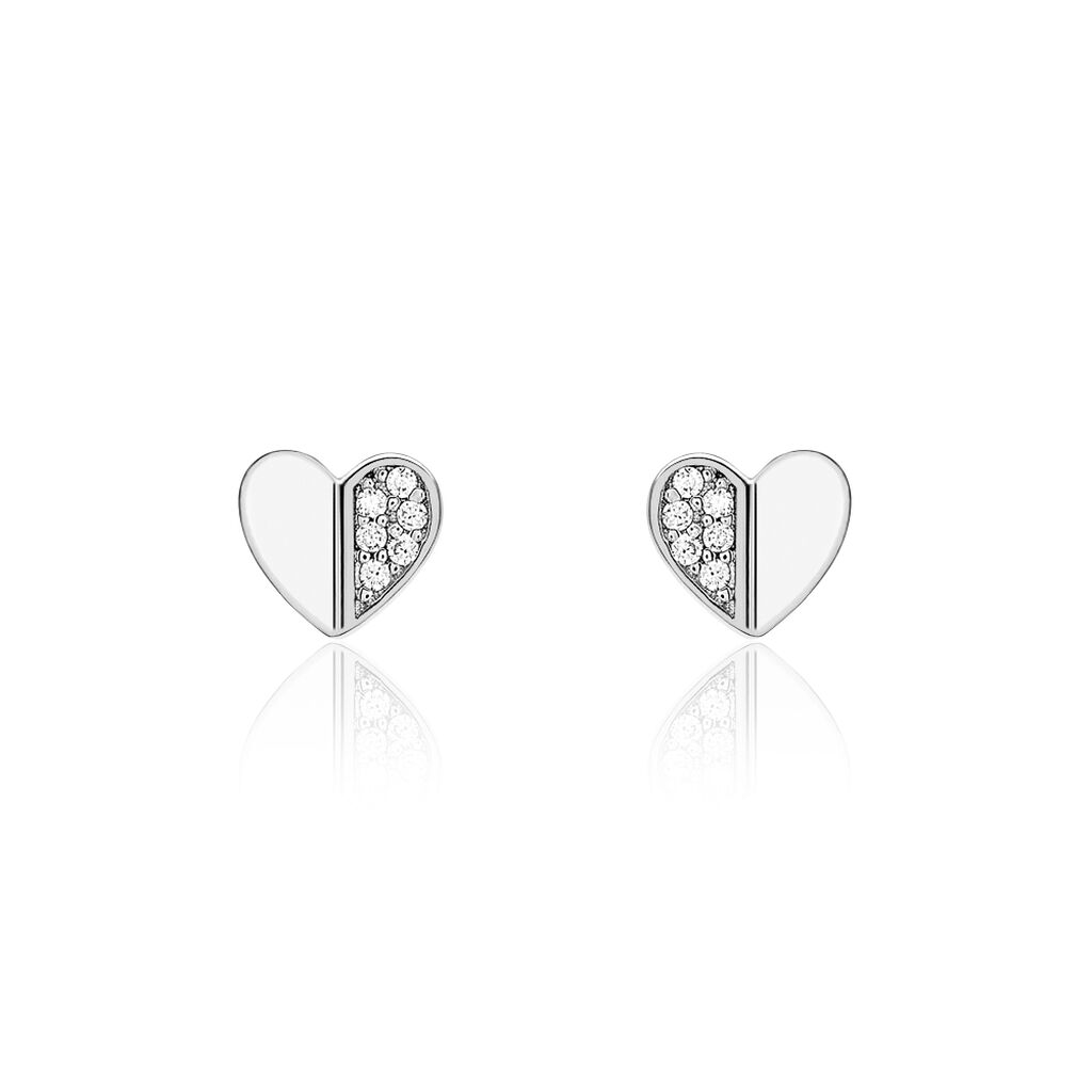Boucles D'oreilles Pendantes Natacha Argent Blanc Oxyde De Zirconium - Boucles d'oreilles fantaisie Femme | Histoire d’Or