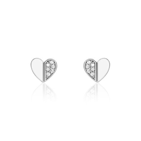 Boucles D'oreilles Pendantes Natacha Argent Blanc Oxyde De Zirconium - Boucles d'oreilles fantaisie Femme | Histoire d’Or