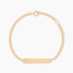 Bracelet Identit&eacute; Euphenia Maille Bismark Or Jaune - Bracelets Communion Enfant | Histoire d&rsquo;Or