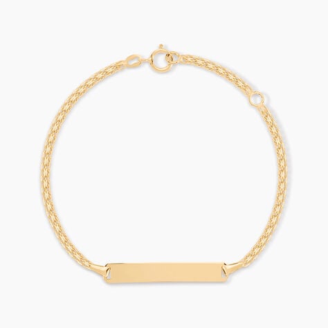 Bracelet Identit&eacute; Euphenia Maille Bismark Or Jaune - Bracelets Communion Enfant | Histoire d&rsquo;Or