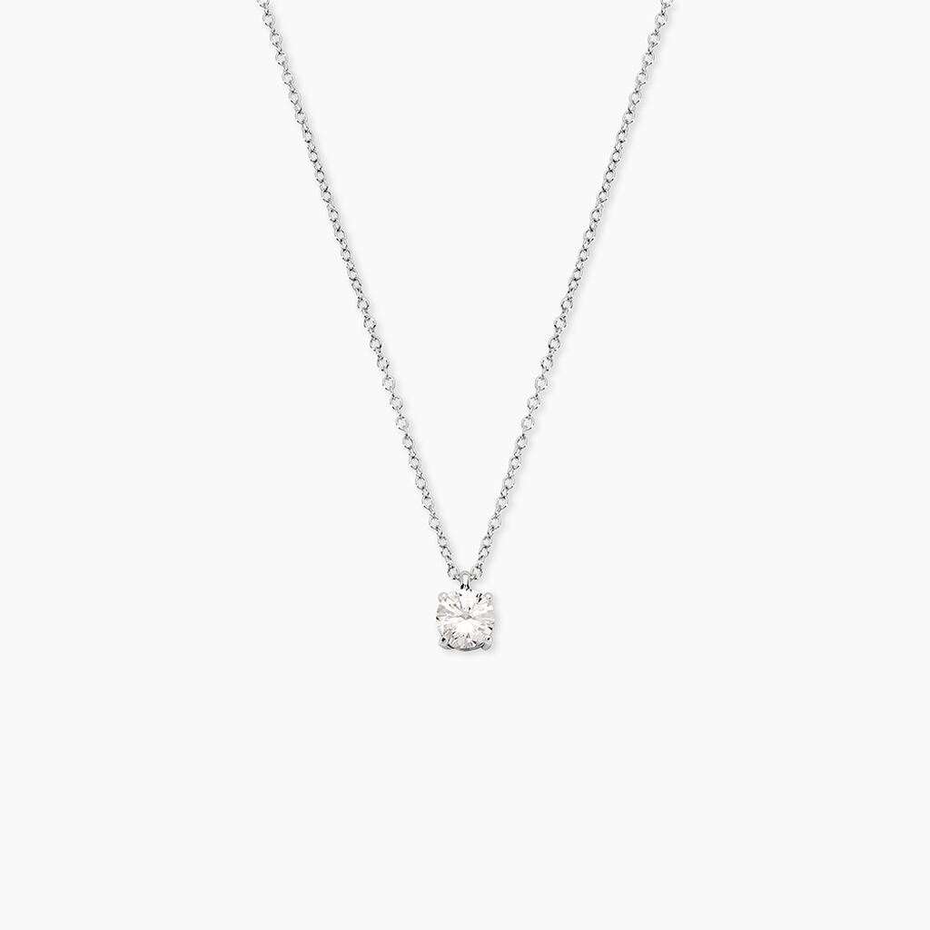 Collier Solitaire Argent Lylwenn - Colliers fantaisie Femme | Histoire d&rsquo;Or