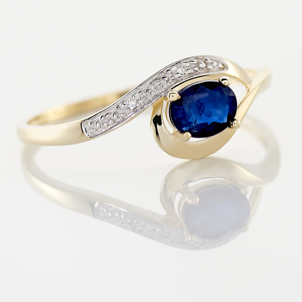 Bague Sagesse Or Jaune Saphir Et Diamant - Bagues solitaires Femme | Histoire d’Or