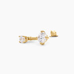 Boucles D'Oreilles Pendantes Nerius Argent Dor&eacute; A L'Or 750/1000 Oxyde De Zirconium - Boucles d'oreilles fantaisie Femme | Histoire d&rsquo;Or