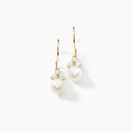Boucles D'oreilles Pendantes Taissia Or Jaune Perle De Culture - Boucles d'oreilles pendantes Femme | Histoire d’Or