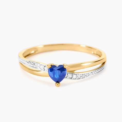 Bague Skylar Or Bicolore Saphir Diamant - Bagues solitaires Femme | Histoire d’Or