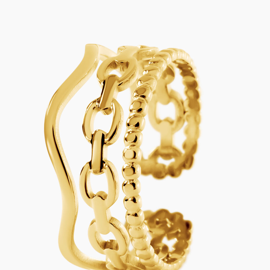 Bague Eva Acier Jaune - Bagues fantaisie Femme | Histoire d&rsquo;Or
