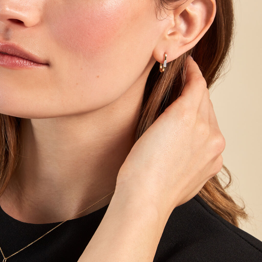 Créoles Infinite Love Or Jaune Diamant - Boucles d'oreilles créoles Femme | Histoire d’Or