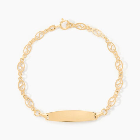 Bracelet Identit&eacute; Eudoxie Maille Filigrane Or Jaune - Bracelets Communion Enfant | Histoire d&rsquo;Or