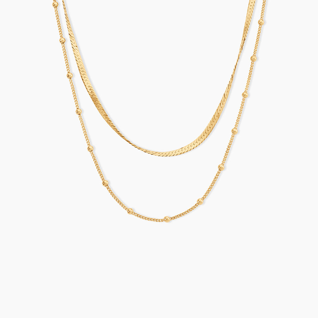Collier Dorianna Argent Dor&eacute; A L'Or 750/1000 - Bijoux sans pierre Femme | Histoire d&rsquo;Or