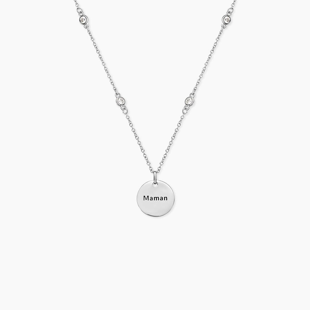 Collier Moa Argent Blanc Oxyde De Zirconium - Colliers fantaisie Femme | Histoire d&rsquo;Or