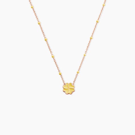 Collier Mimosa Argent Rose - Ras de cou Femme | Histoire d’Or
