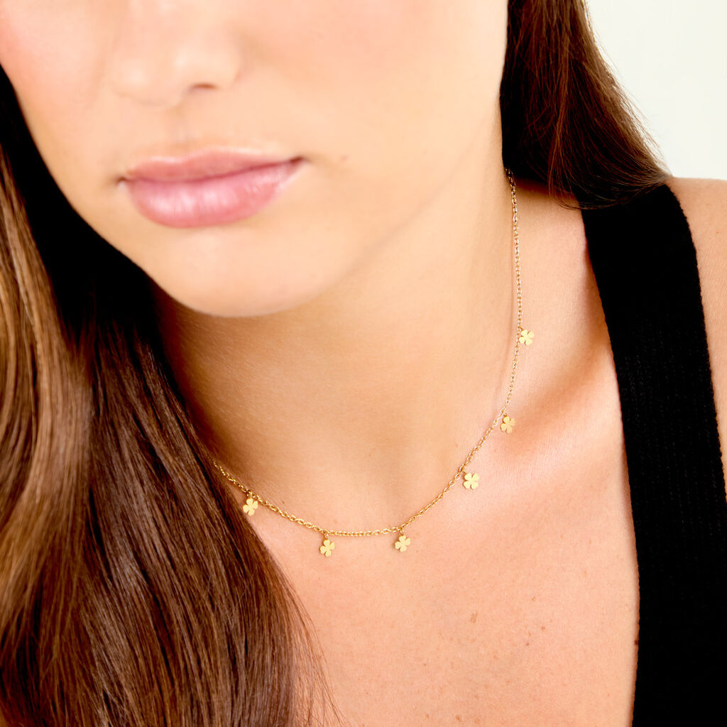 Collier Eva Acier Jaune - Colliers fantaisie Femme | Histoire d&rsquo;Or