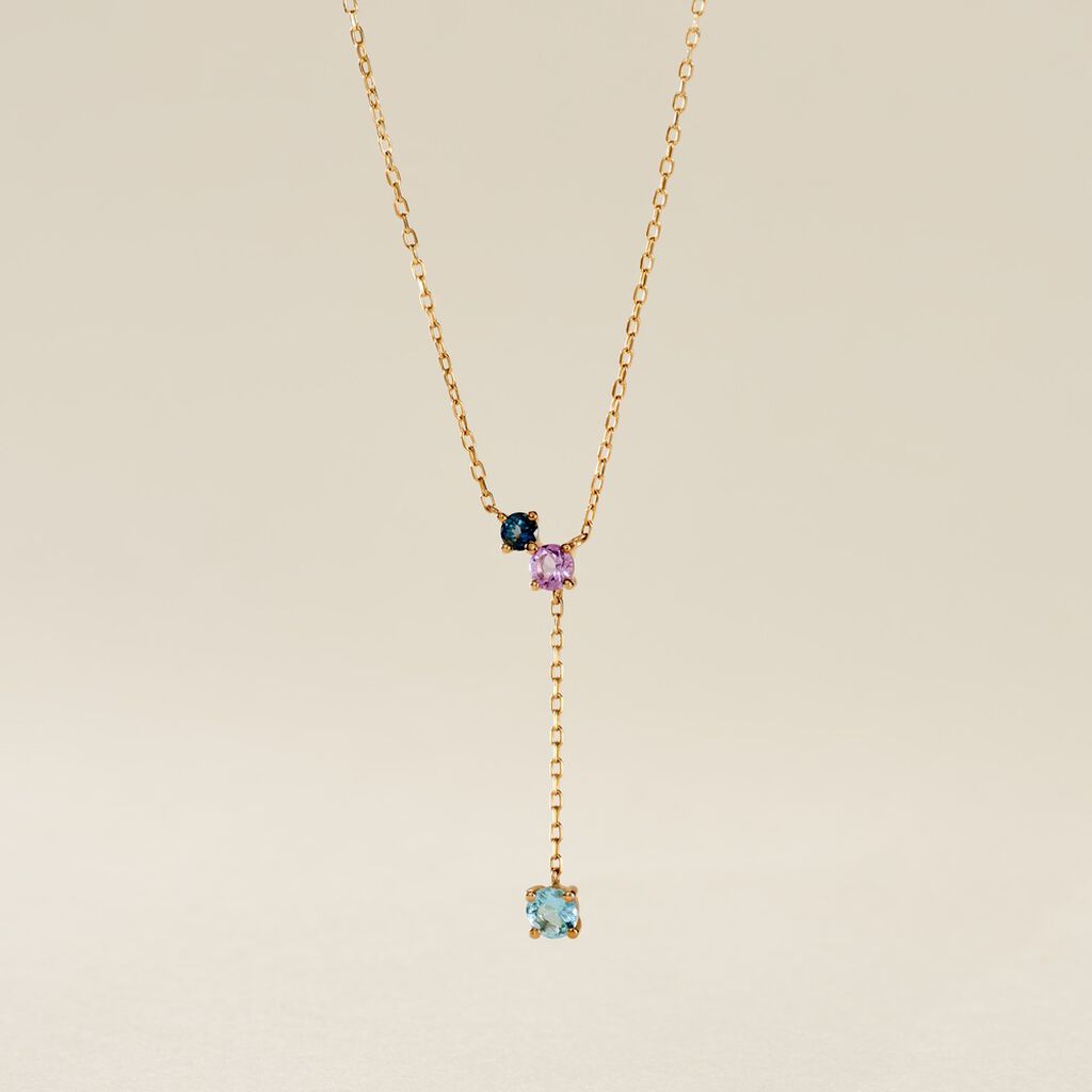 Collier Amaranta Or Jaune Topaze Am&eacute;thyste - Colliers Femme | Histoire d&rsquo;Or